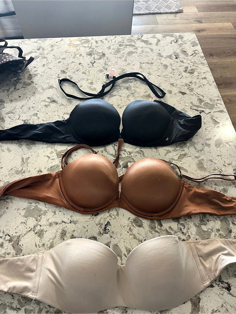 Victoria's Secret Bras bundle Black Brown Beige 34B strapless